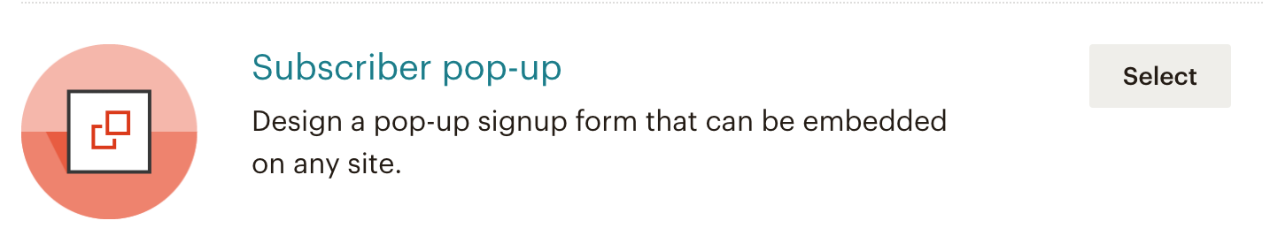 Mailchimp Subscriber Pop up