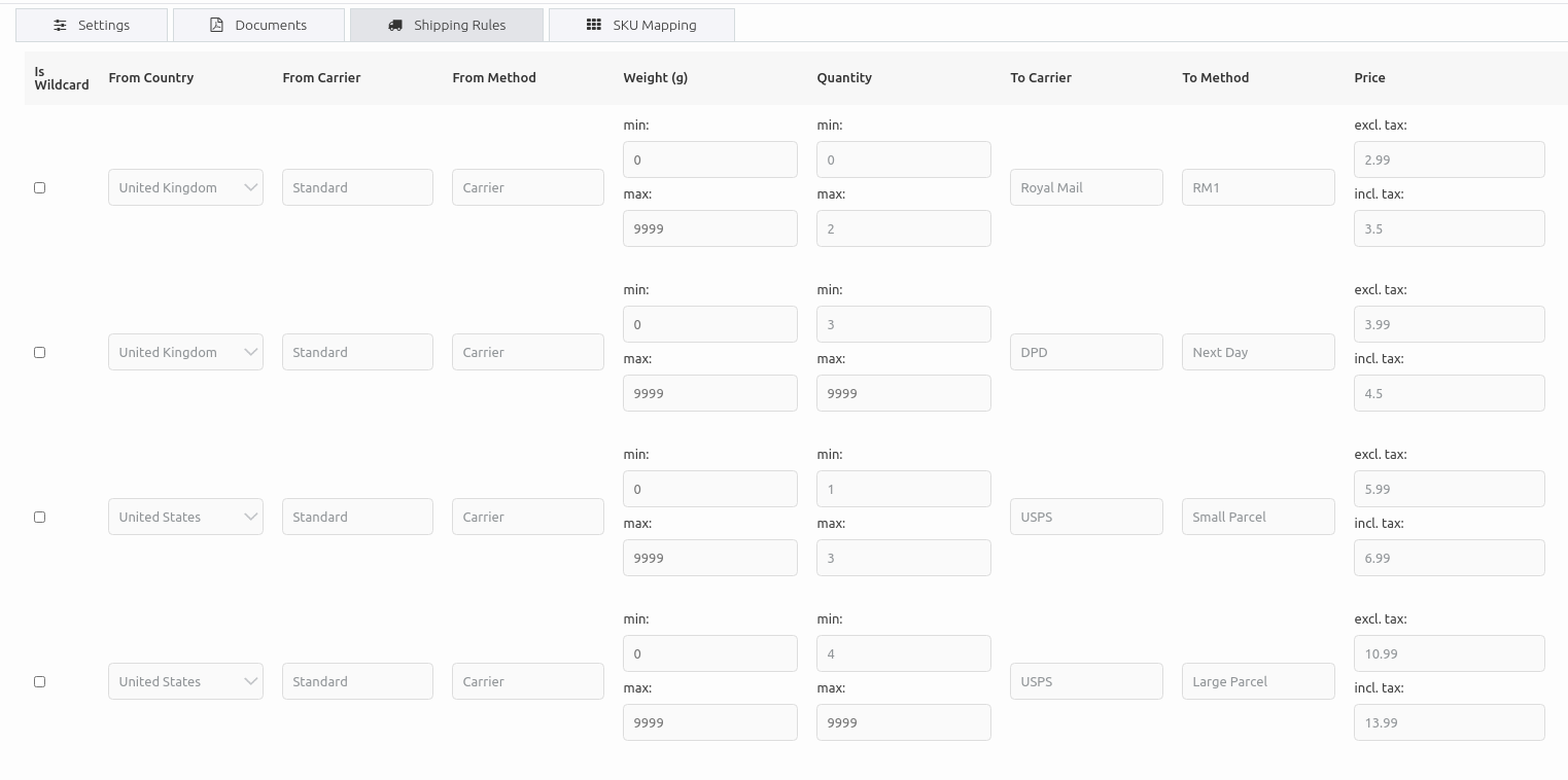 Shipping Mapping V2