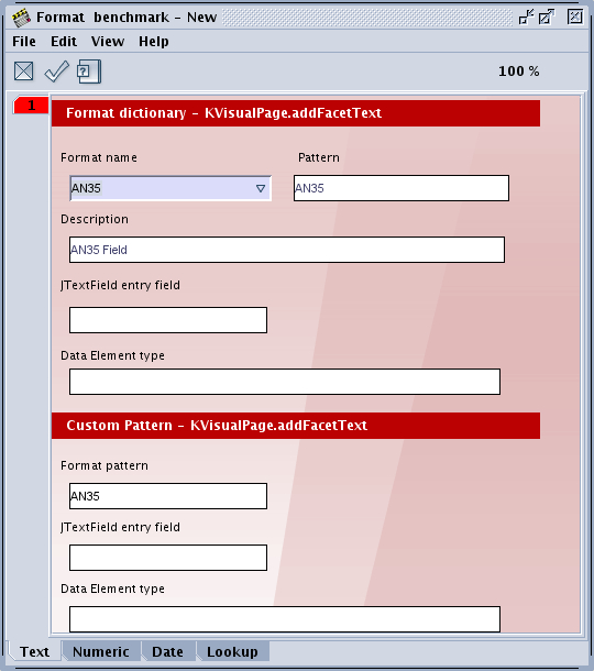 Format Benchmark interface