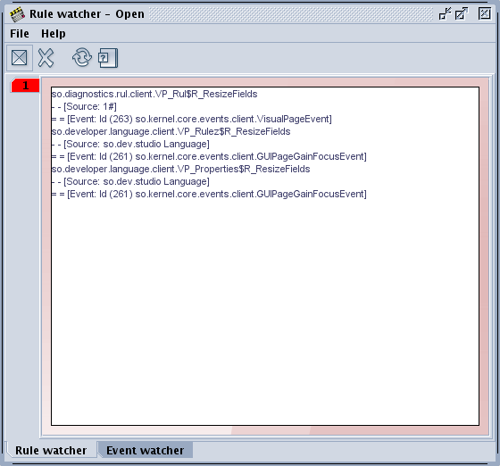 Rule Watcher interface