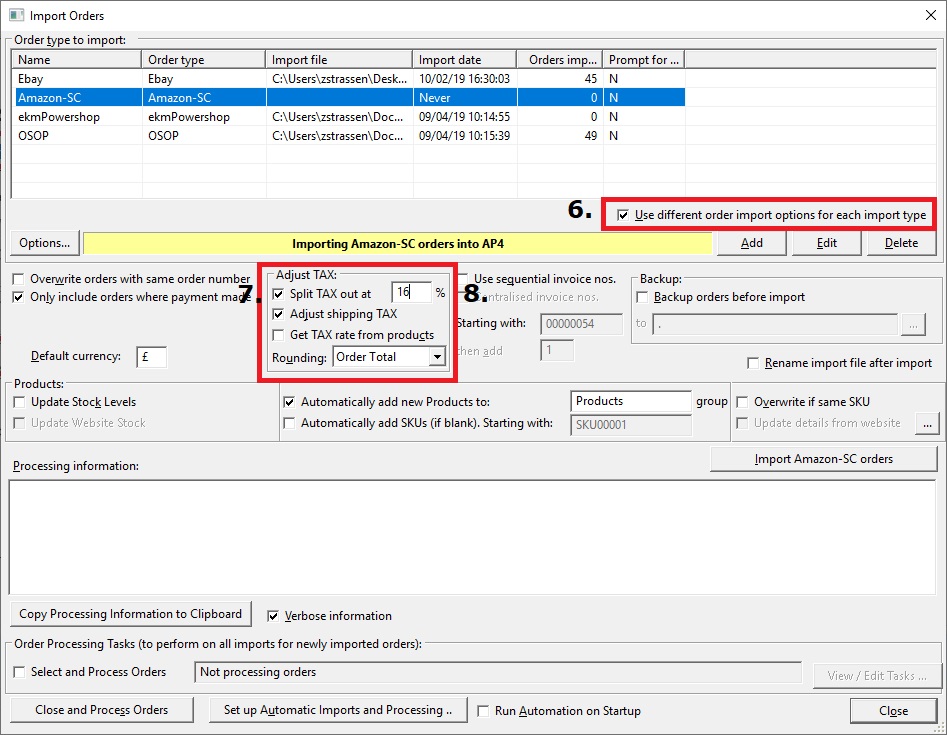 Automatically importing  Orders