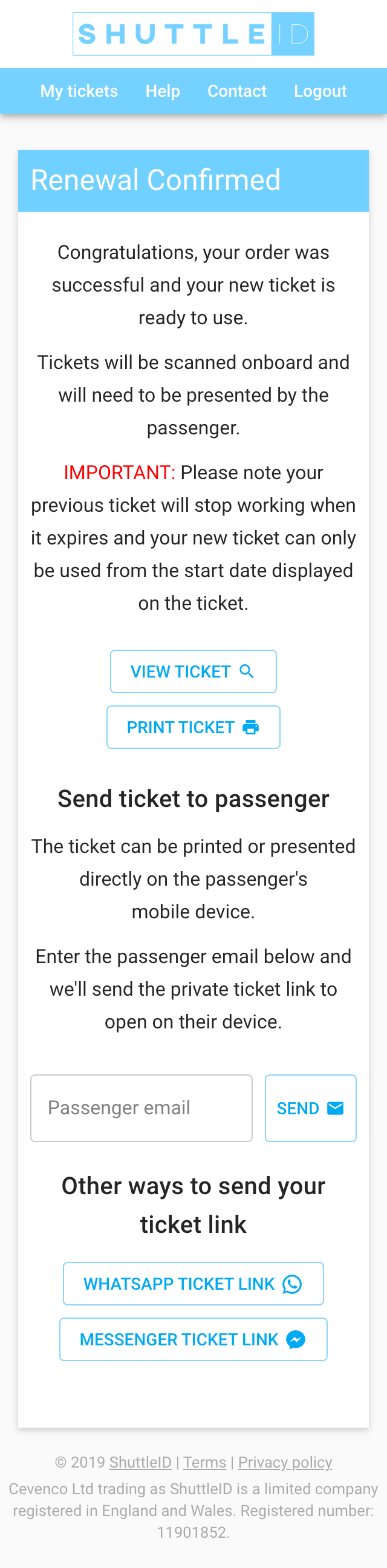 How to renew a ticket