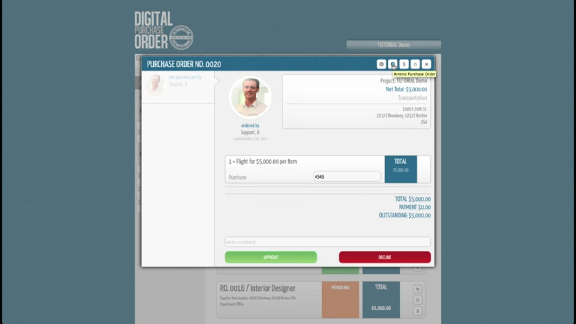 How to amend a Purchase Order