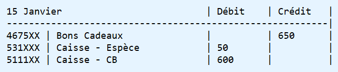 Comment intégrer les bons d'achat / chèques cadeau dans ma comptabilité