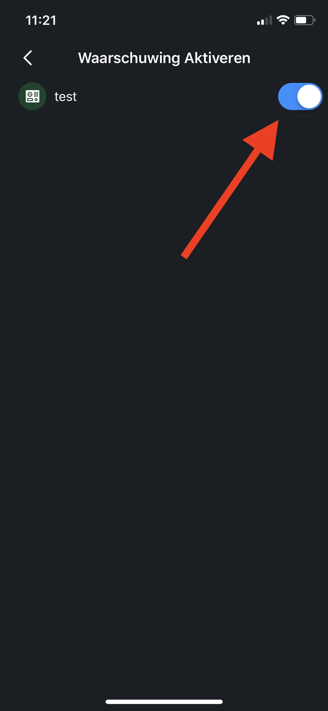 Activate push notification in mobile app DMSS