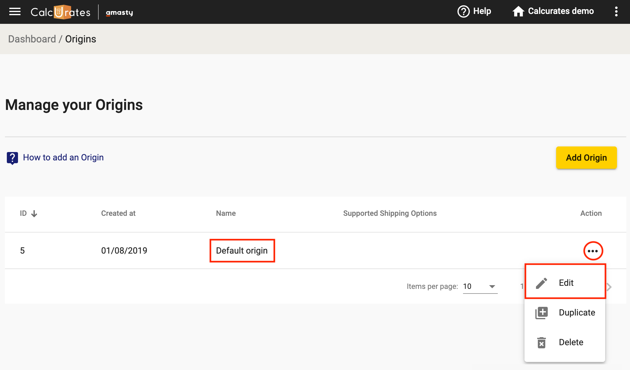 Add Or Edit Shipping Origin Calcurates For Magento