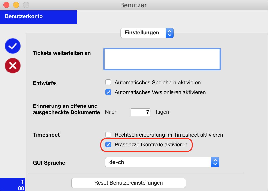 Präsenzkontrolle aktivieren