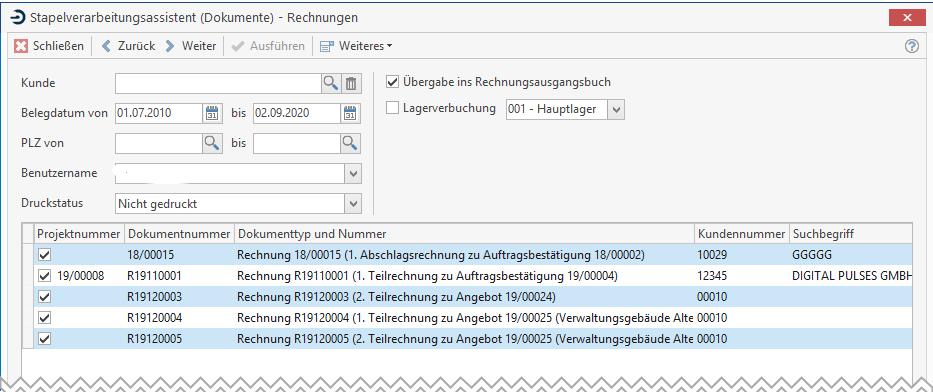 Im Rechnungsausgangsbuch Fehlen Rechnungen