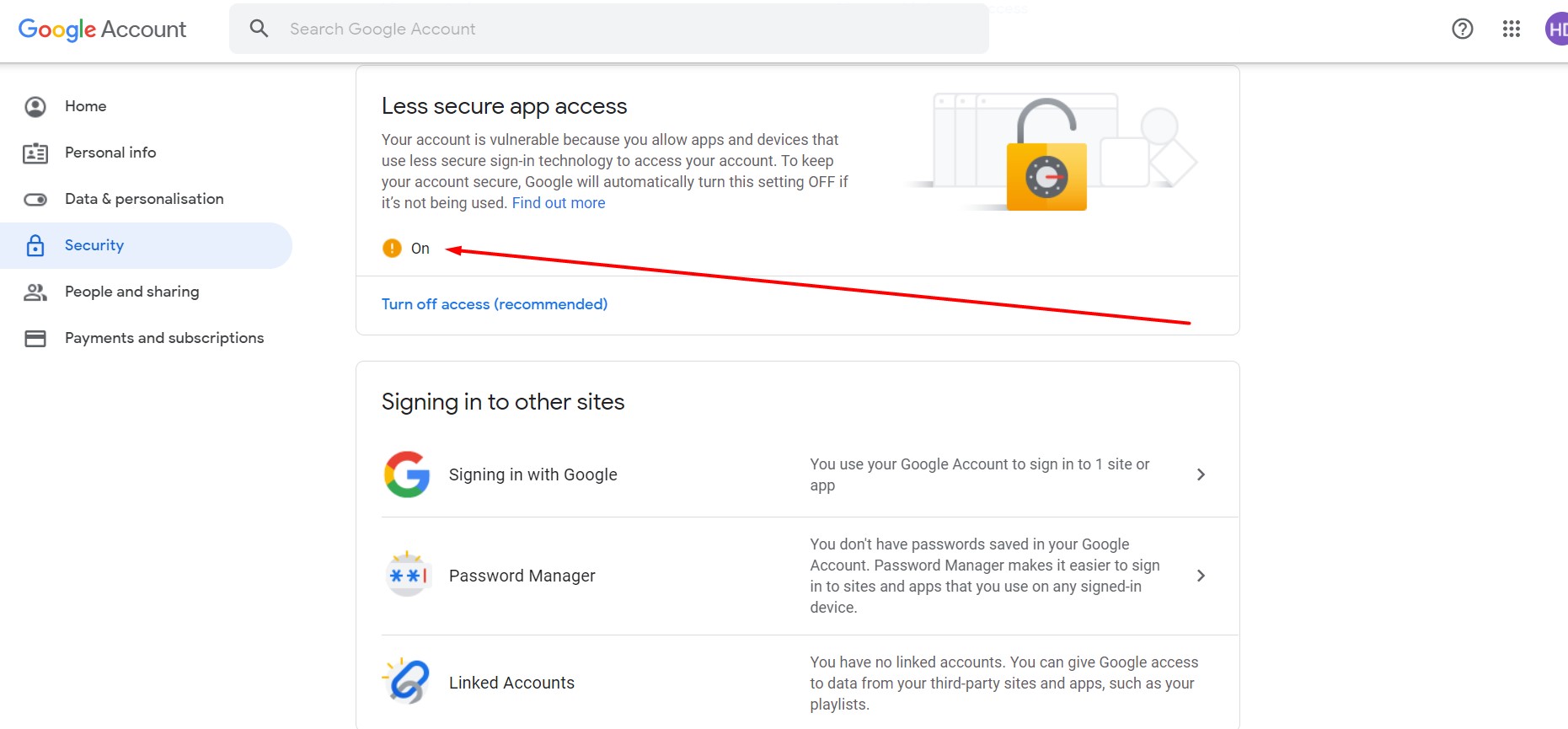 Google Account Settings