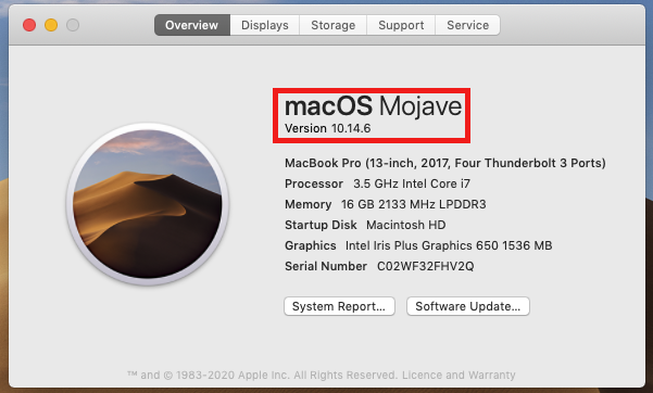 How to find the operating system version on Mac devices