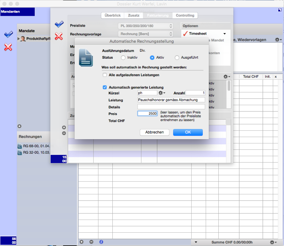 Define automatic invoicing