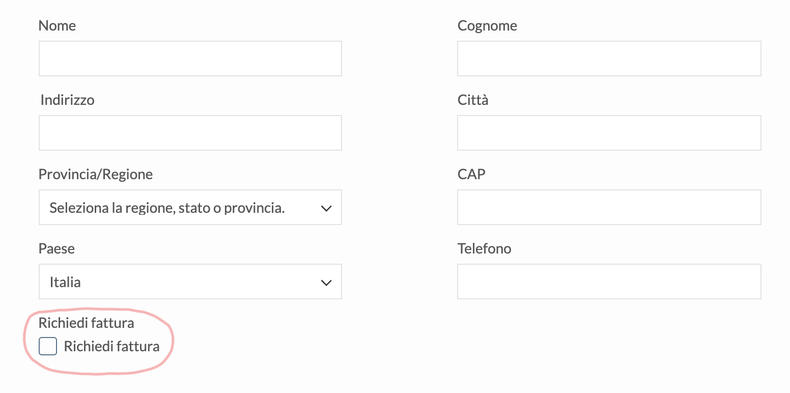 richiesta fattura
