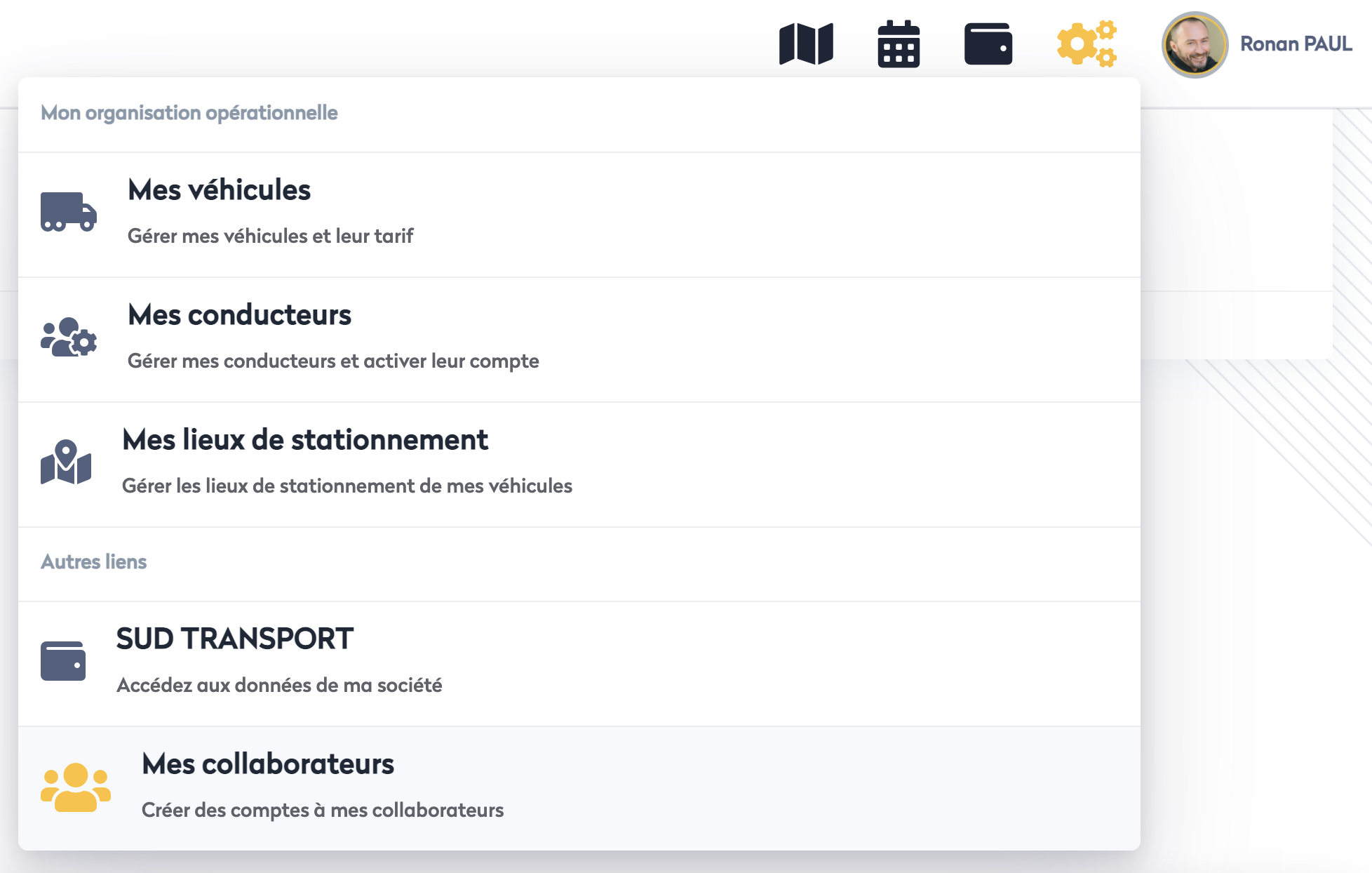 Mes collaborateurs - menu