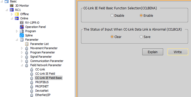 Rysunek 2. Włącz CC Link IE Field Basic