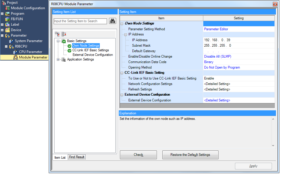 Picture 3. Enable communication in PLC