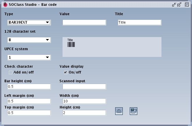 Barcode Tool interface
