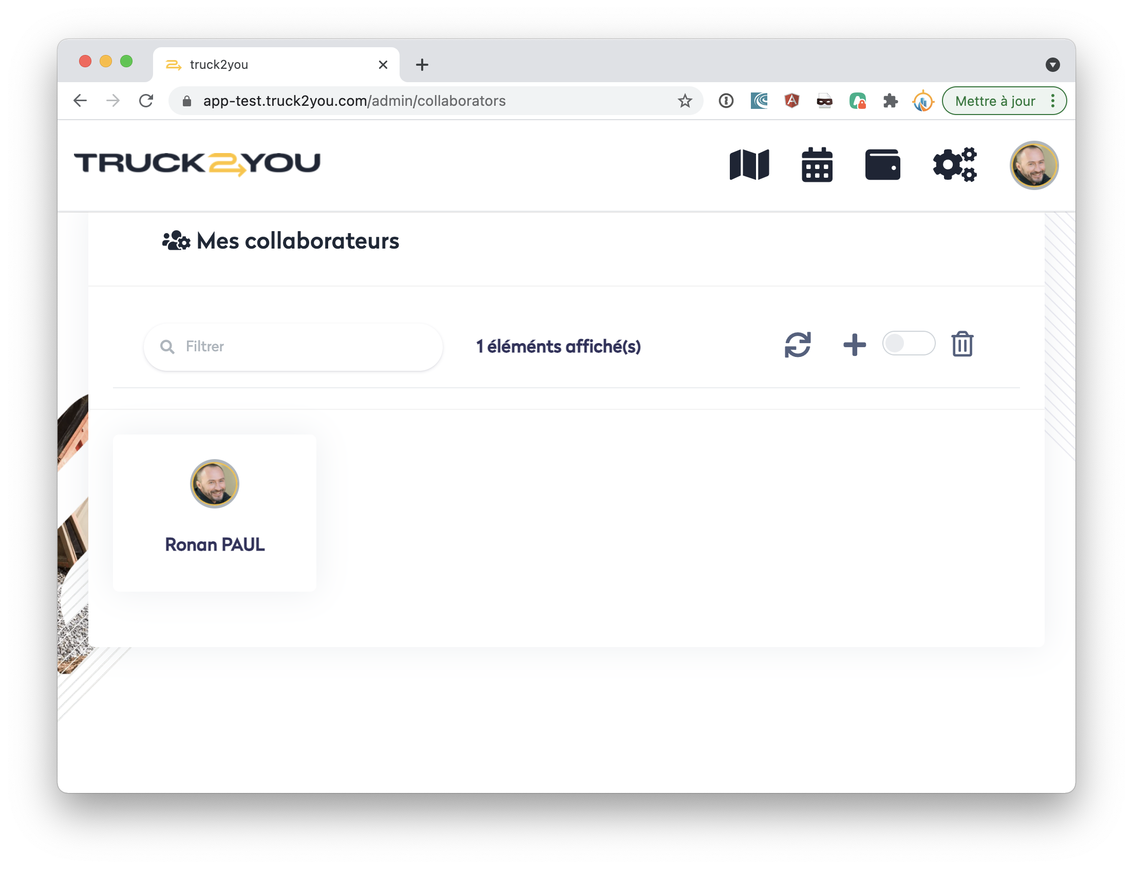 Mes collaborateurs - liste