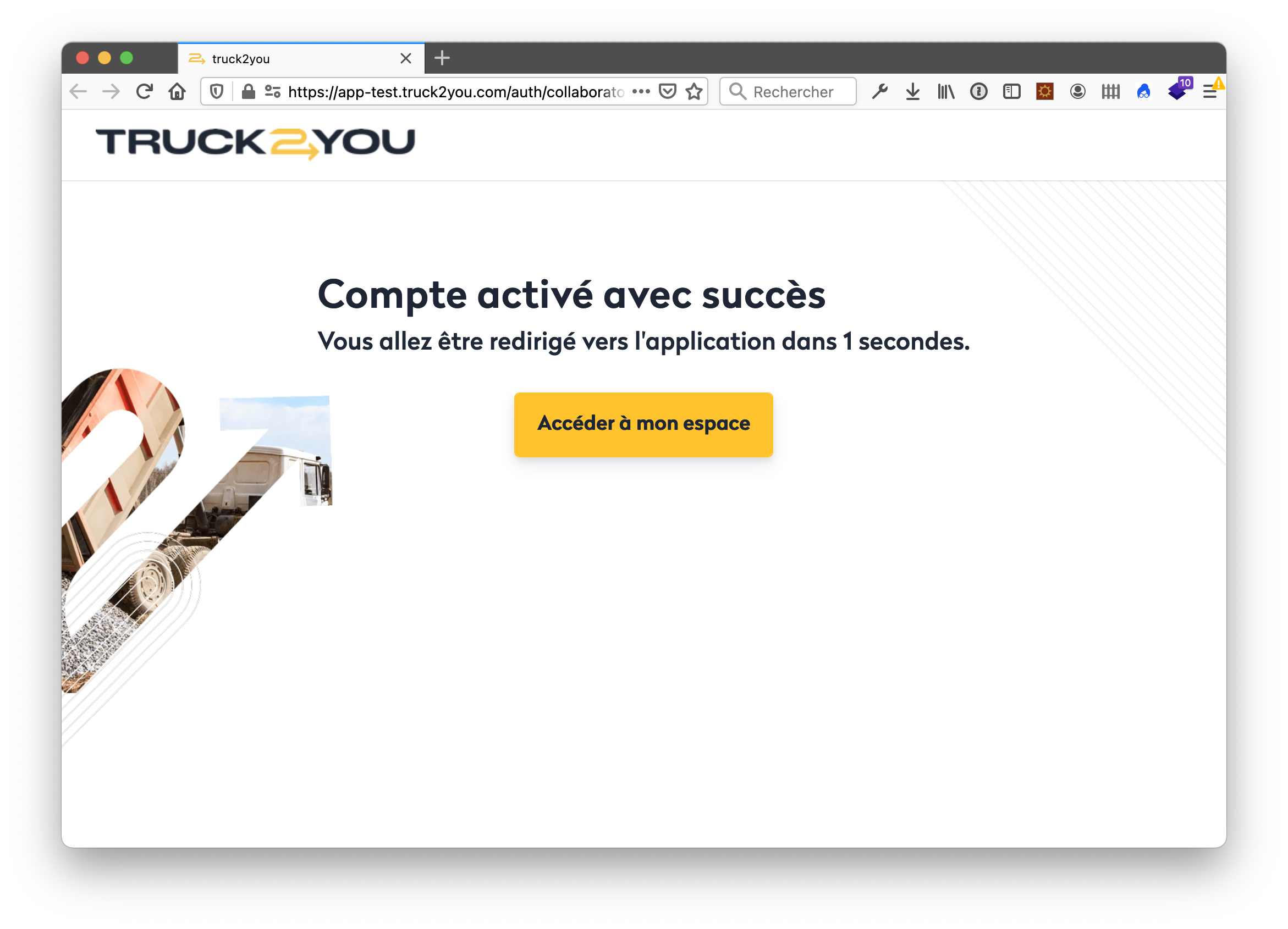 Mes collaborateurs - ajout - confirmation activation du compte