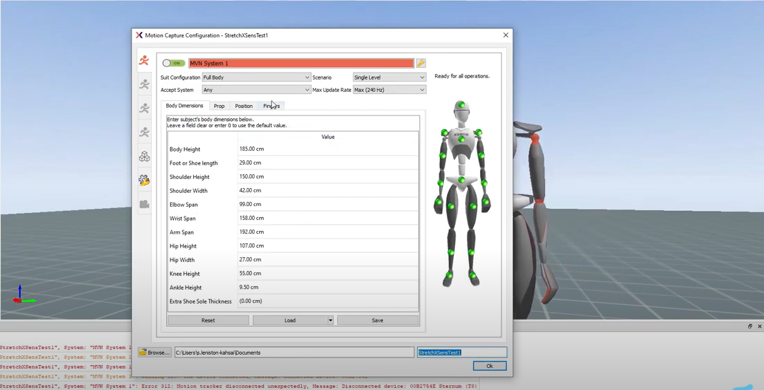 MVN Suit status window