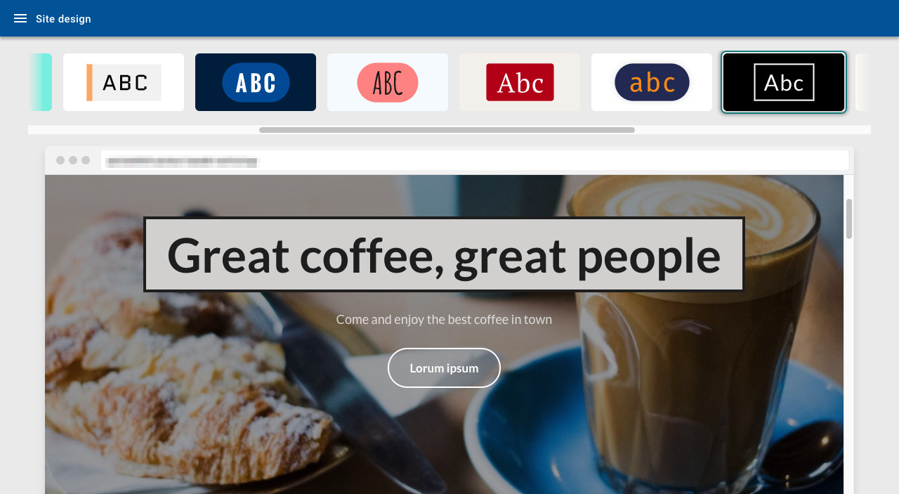 Site design page
