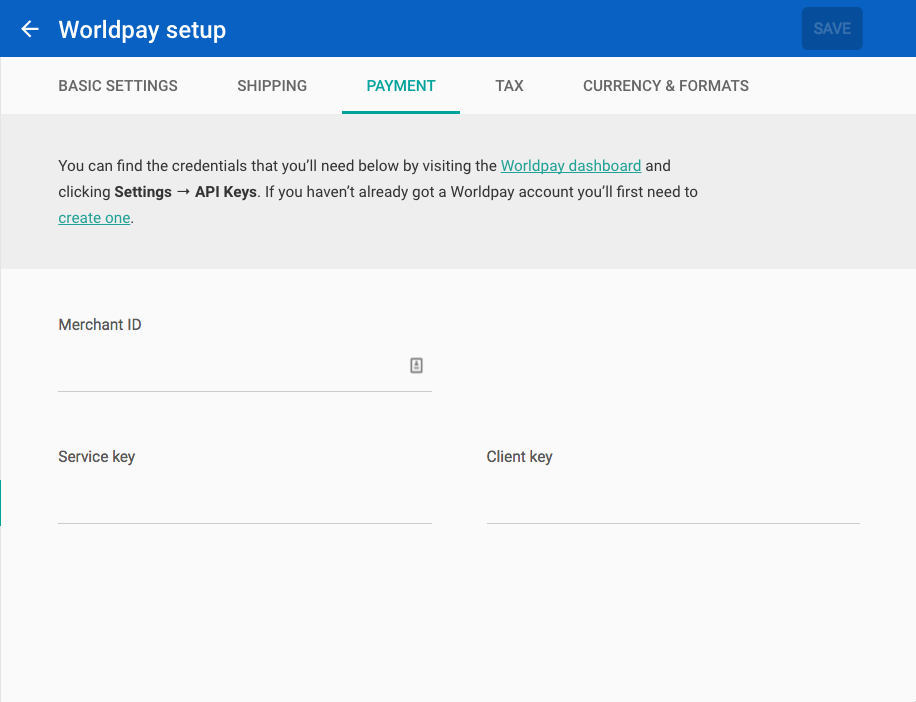 Worldpay payment method