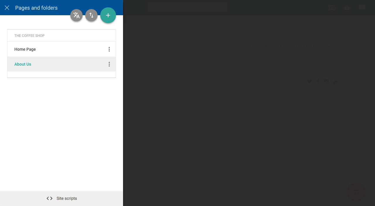 Edit page settings