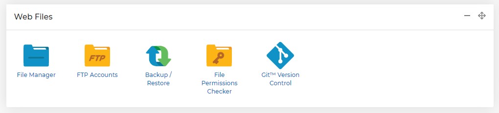 access file manager from control panel