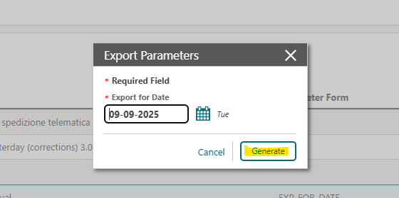 A screenshot of a export parameters

AI-generated content may be incorrect.