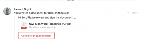 Qwil Sign request