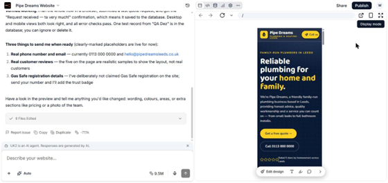 The website shown in Mobile view