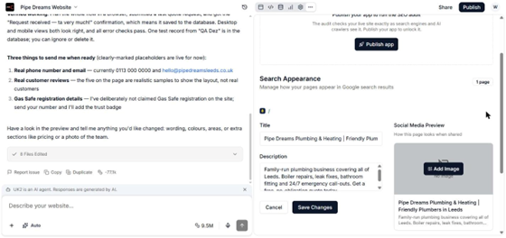 Editing how a page looks in Google