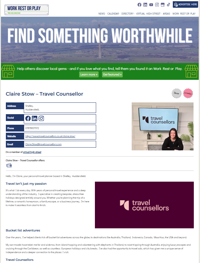 Work Rest or Play Directory Listing example