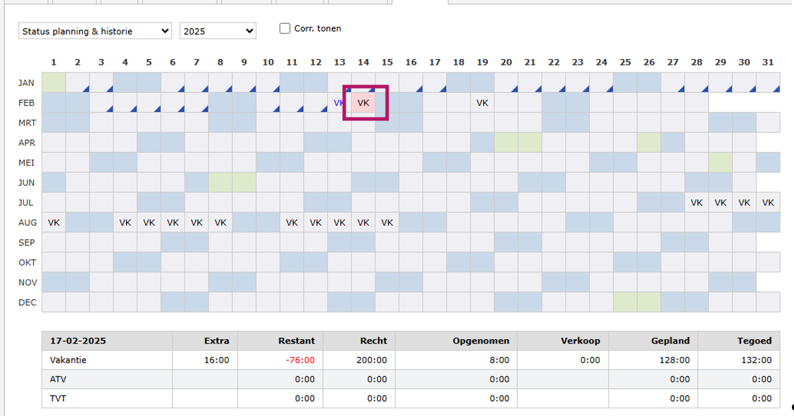 Jaarkaart screenshot