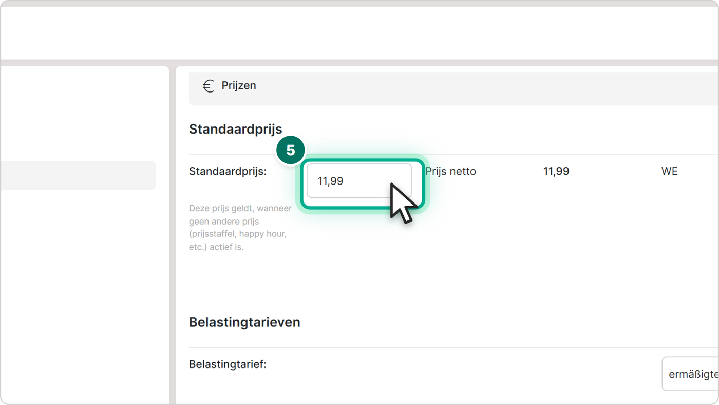 Vul bij de prijzen de juiste prijs in.