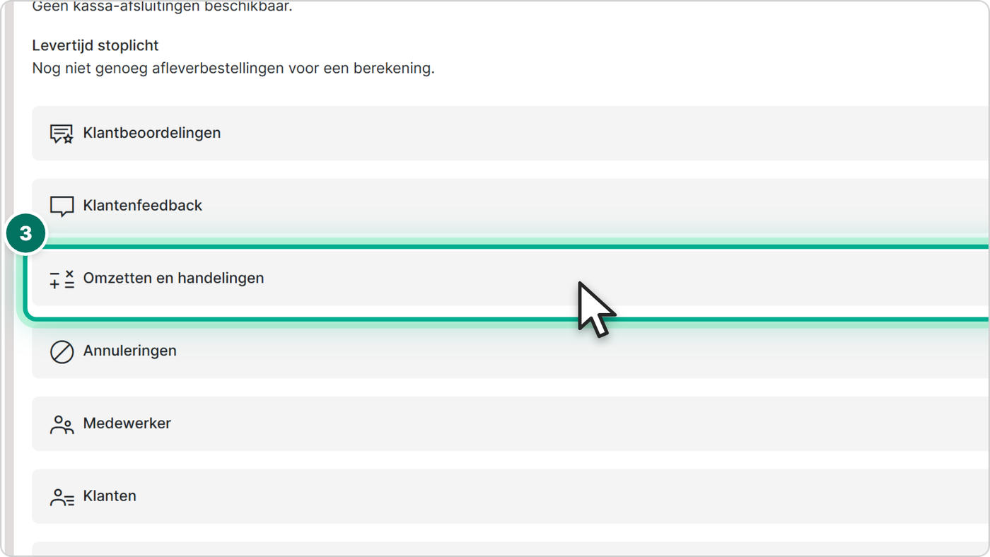 Open het onderdeel Omzetten en handelingen.