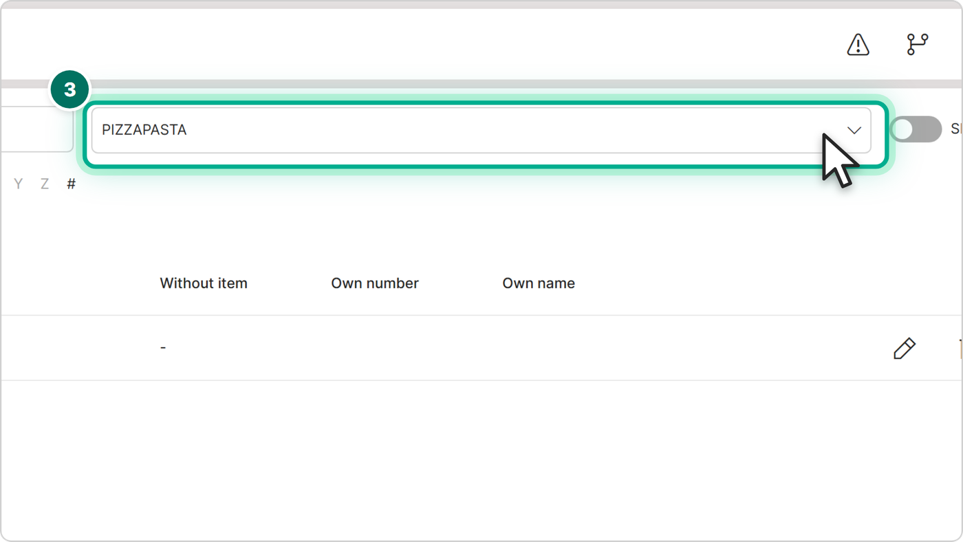 Select the delivery platform at the top.