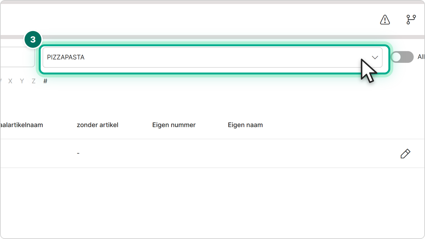 Kies bovenaan het bezorgplatform.
