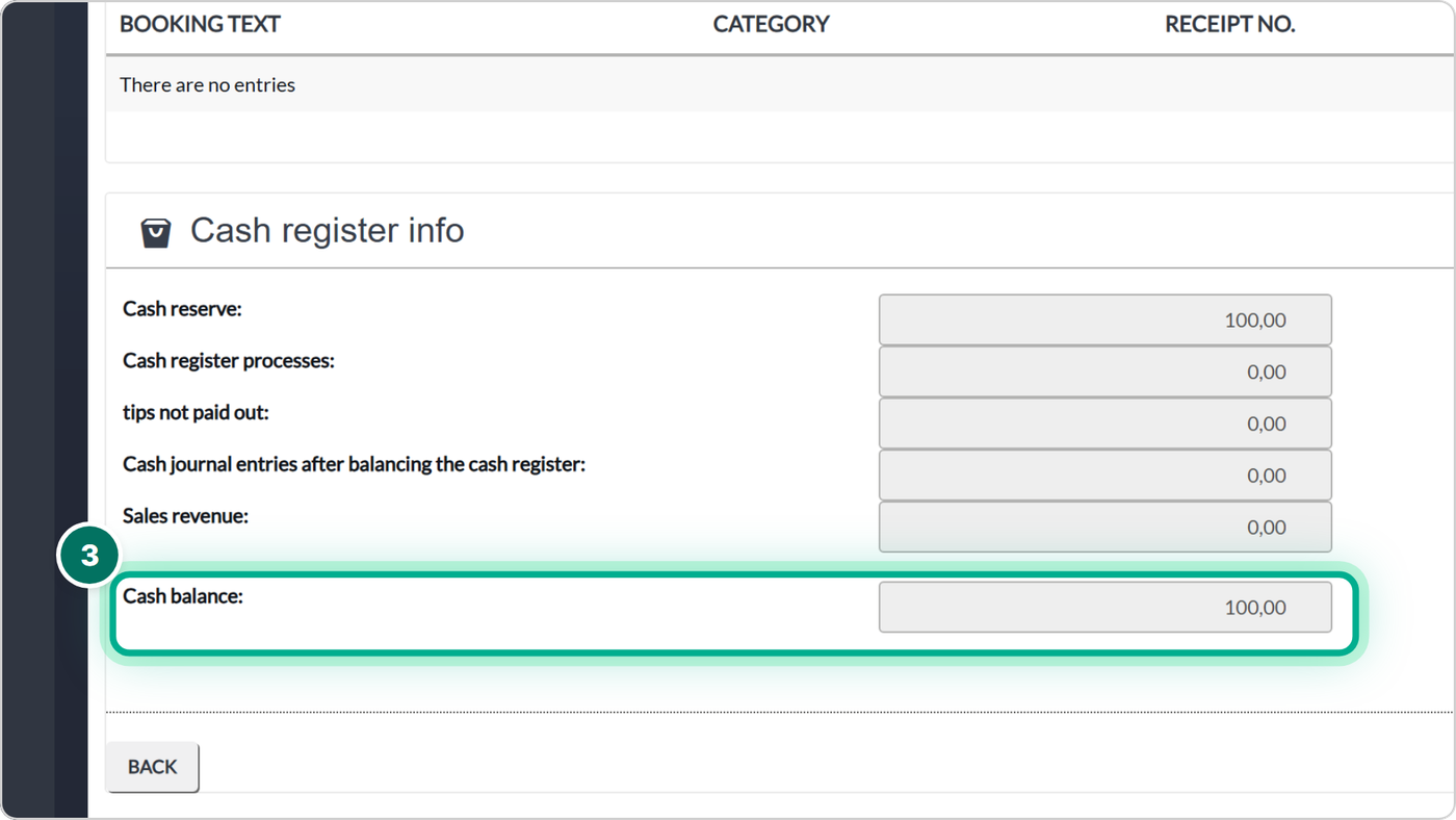 Compare the Cash balance with the float in your cash drawer.