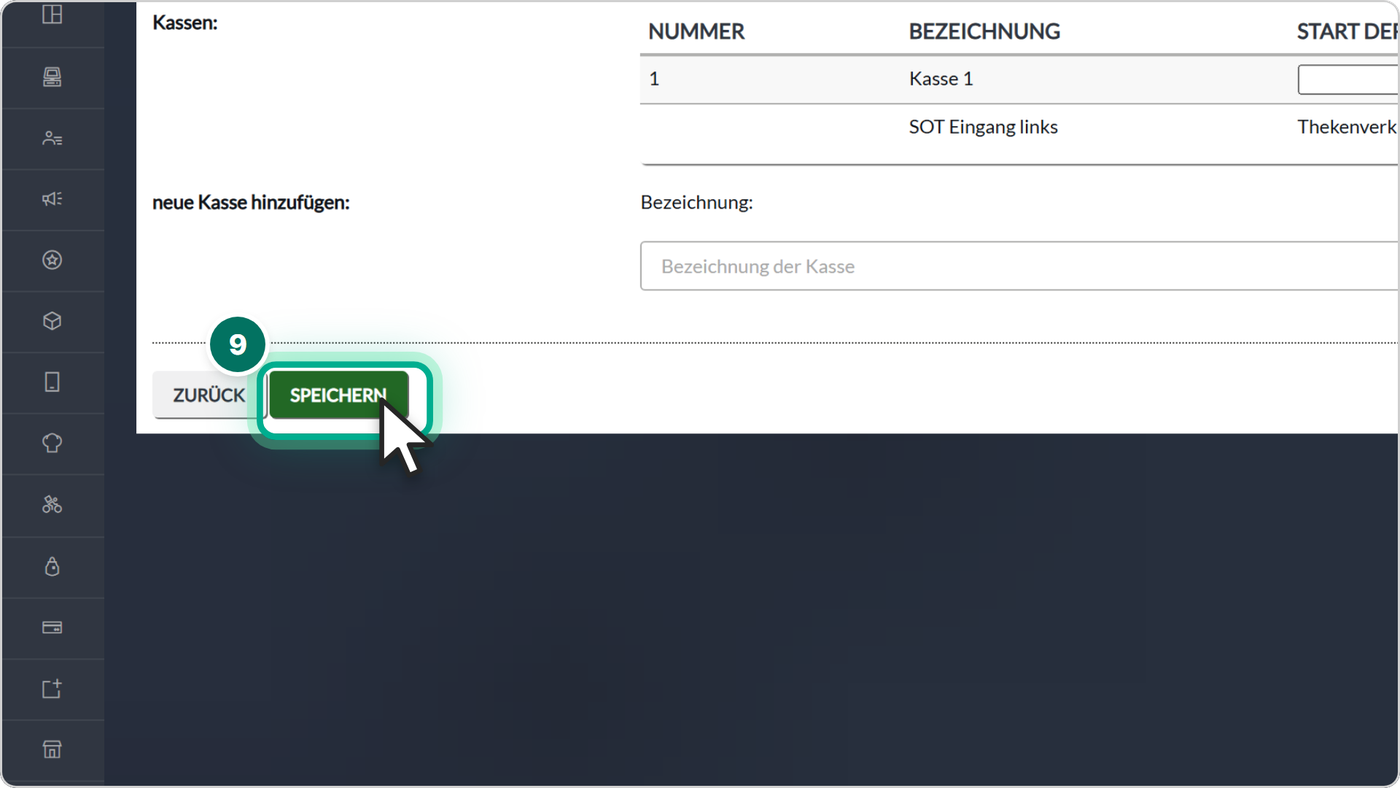 Klicke ganz unten auf Speichern.