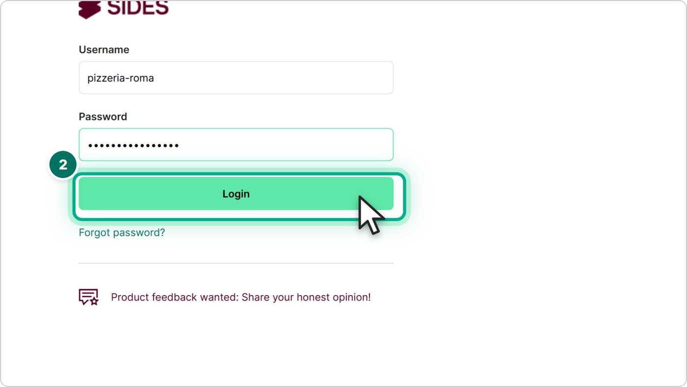 Enter your till username and password and click the login button.