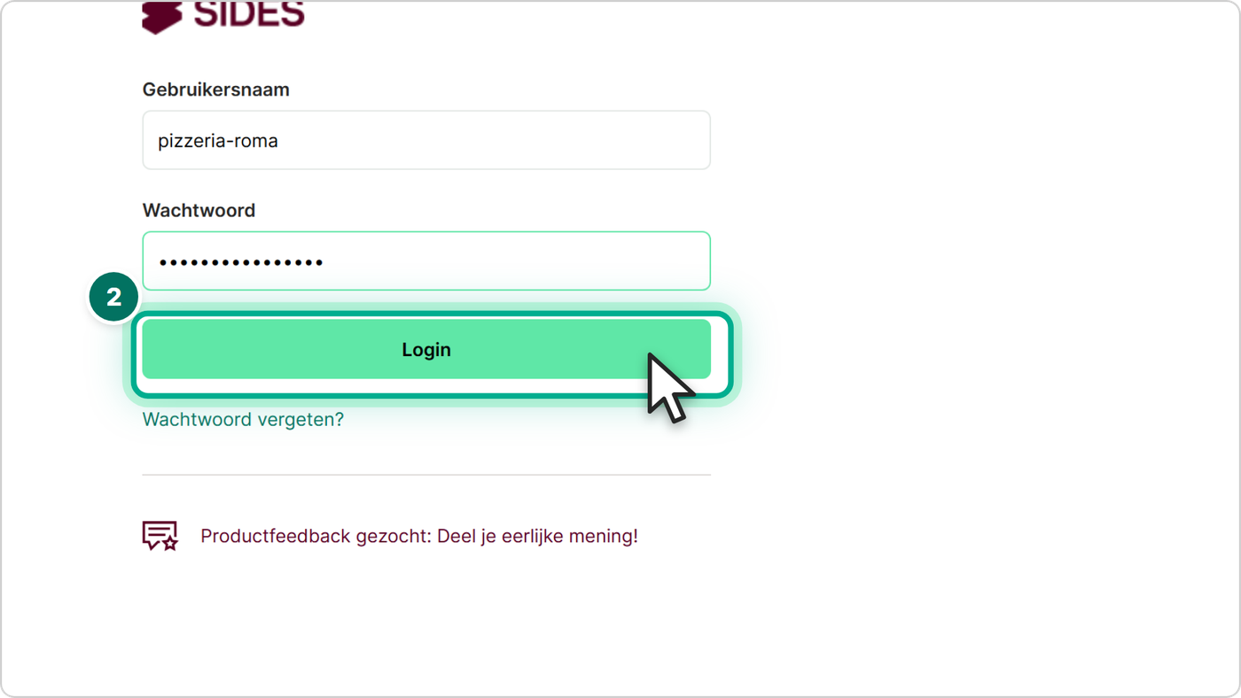 Vul je gebruikersnaam en wachtwoord voor de beheeromgeving in en klik op de knop om in te loggen.